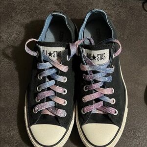 All Star Women's Black Sneakers with Multicolor Laces